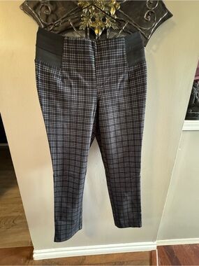 Classic Woman's Black & Gray Plaid Dress Pants